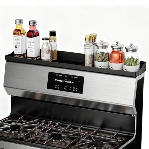 Foeacry 30" Magnetic Stove Top Shelf - Stainless Steel Magnetic Spice organizer for above the Over stove shelf kitchen small space solutions