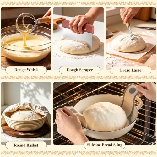 Umite Chef 6QT Enameled Cast Iron Dutch Oven for Bread Baking
