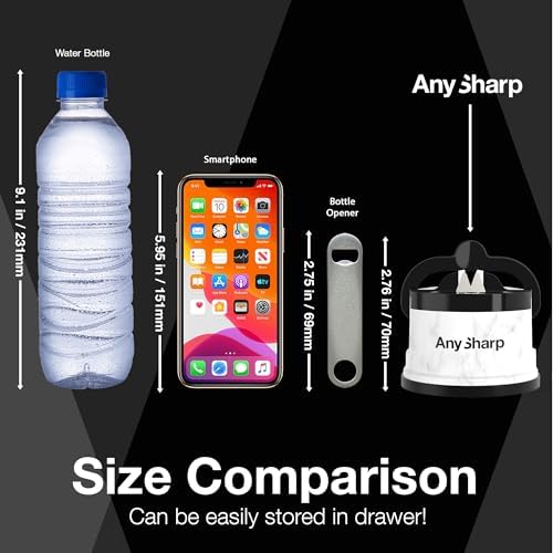 AnySharp – Editions – Easy to Use, Hands Free Knife Sharpener, White Marble