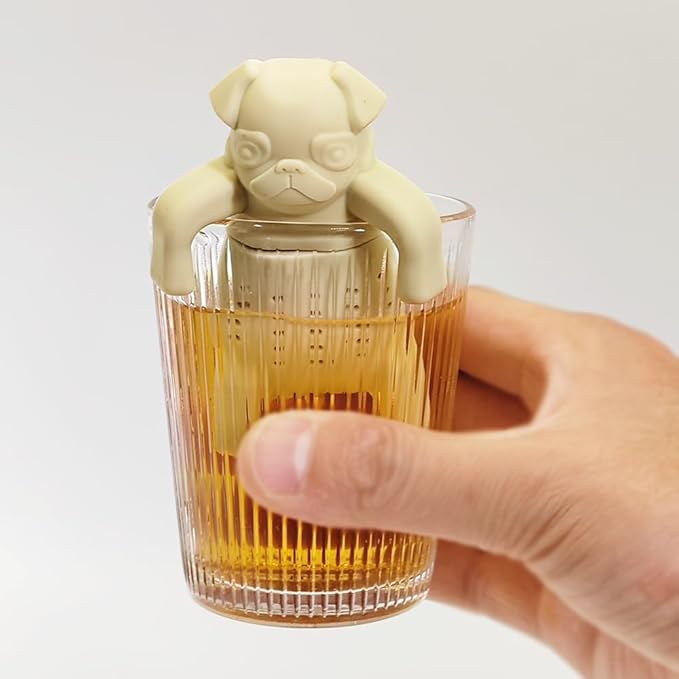 2 Pcs Cute Tea Infuser, Silicone Tea Infuser, Tea Diffuser, Reusable Tea Infuser, Tea Sets for Women Gift, Gifts for Tea Lovers (Orange cat + pug)