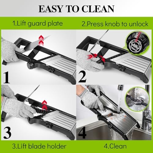 Mandoline Slicer for Kitchen, Adjustable Stainless Steel Food Slicer