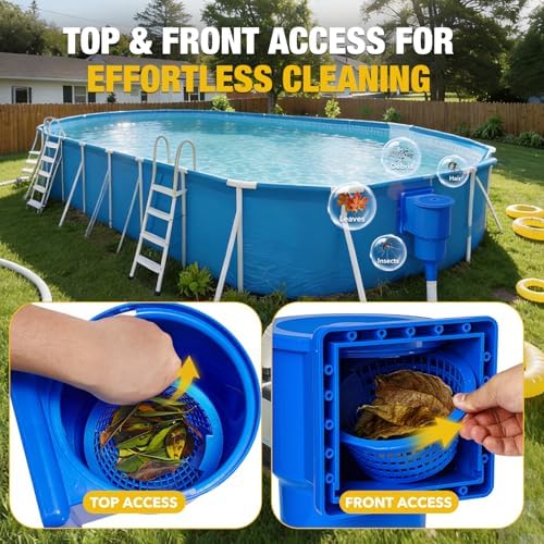 Above Ground Pool Skimmer for Intex Coleman Bestway Pools – Thru-Wall Skimmer Kit with Leak-Free Teflon Tape & Cutting Template, Universal Fit, Easy DIY Install