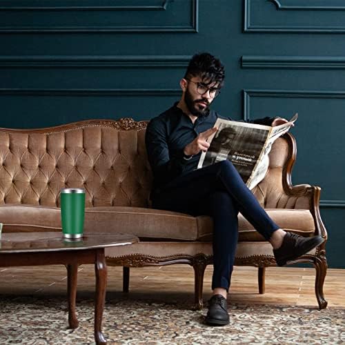 VEGOND 20oz Tumbler with Lid and Straw Stainless Steel Tumbler Cup Vacuum Insulated Double Wall Travel Coffee Mug Powder Coated Coffee Cup, Dark Green, 1 Pack