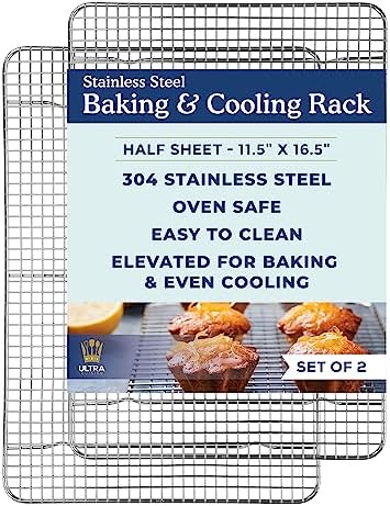 Ultra Cuisine Cooling and Baking Rack Set - Cooling Racks -11.5'' x16.5''
