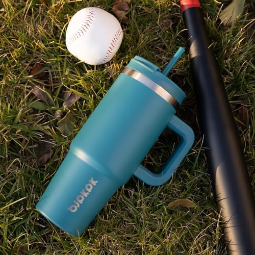 BJPKPK 30 oz Insulated Tumbler with Handle & Straw, Stainless Steel