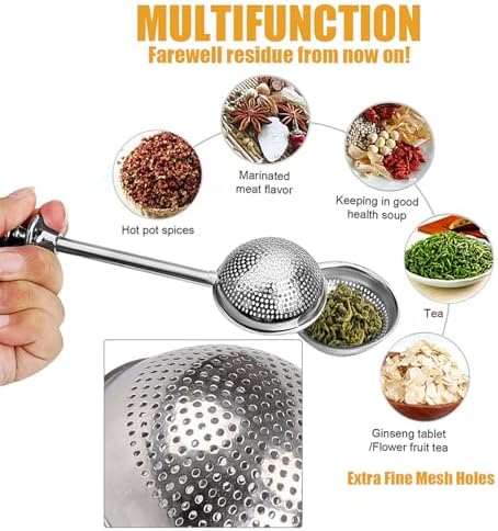 2pack Tea Ball, tea infuser for loose leaf tea, tea strainers for loose tea, stainless steel tea strainer, loose leaf tea steeper, easy clean, tea fine mesh strainer reusable