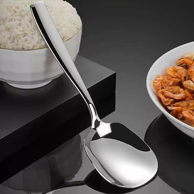 Premium 316L Stainless Steel Serving Spoons，Buffet Dinner Restaurant Serving Utensils, Catering Set for Party Banquet,9.5"L x 2.8"W