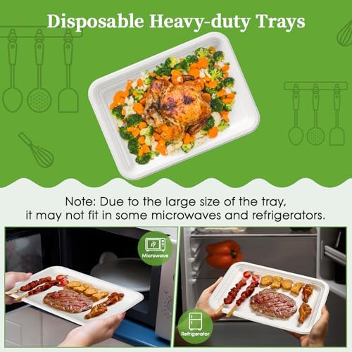 ECOLipak 100 Pack 14 in Compostable White Disposable Food Crawfish Trays