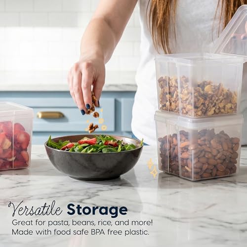 IRIS USA Food Storage Containers Set, 2.7 Qt - 6 Pack, Food Grade Plastic