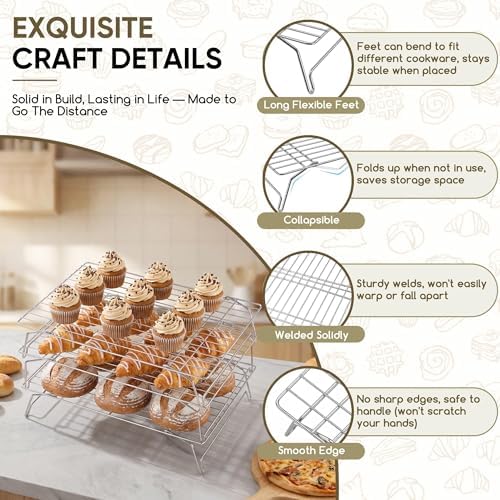 Herogo 6-Tier 15"x10" Stainless Steel Baking Cooling Rack