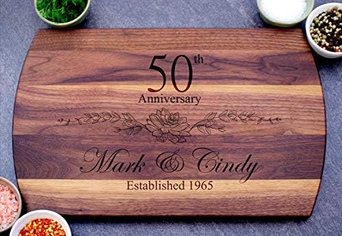 Personalized Cutting Board - 4 Sizes Engraved Charcuterie Board- Anniversary or Gift for Mothers, Anniversary Present for Parents Laser Engraved Custom Unique Keepsake