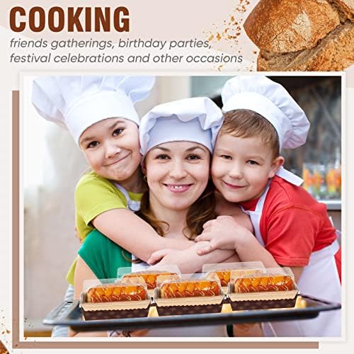 Sabary 50 Pcs Paper Baking Loaf Pan with Lids Disposable Paper Pans Mold for Christmas Winter Birthday Cake Bread Bakery Holiday Gifts(5.91 x 2.48 x 1.94 Inches)