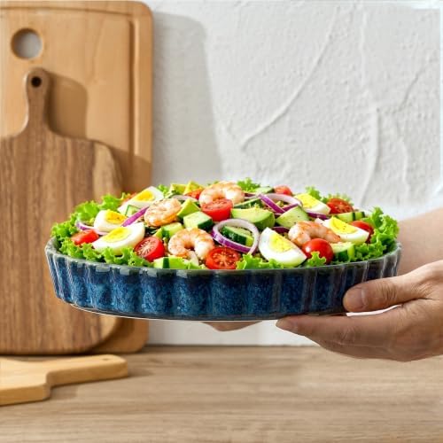 Ceramic Pie Pan for Baking[10 inch],NonStick Ceramic Quiche Baking Dish