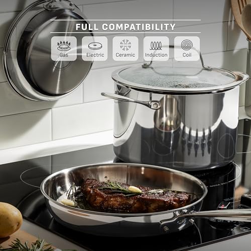 T-fal Pro Tri-Ply Stainless Steel Frying Pan Set, 3-Piece, Induction