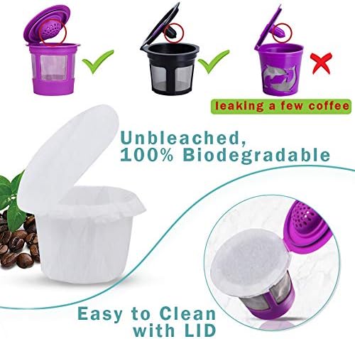 CAPMESSO Disposable K Cup Coffee Filters with Genius Lid, 200 Ct White