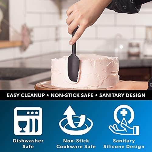 DI ORO Mini Silicone Spatula - Small Jar Scraper, 600F Heat Resistant