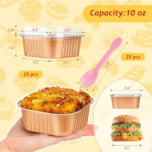 LNYZQUS 10oz Mini Cake Pans with Lids, Small Cinnamon Roll Containers