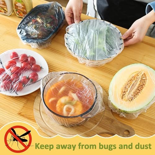 MAQIHAN 200 Bowl Covers for Bread Proofing - Medium Plastic Wrap for Food
