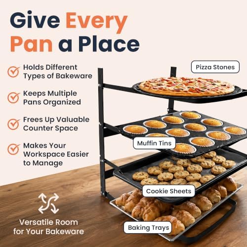 Linden Sweden Metal Baker’s Cooling Rack - Cooling Racks for Cooking and Baking - Storage for Craft and Baking Supplies - Collapsible Racks for Pizza Stones, Cookie Sheets, Pans - 22x 10x 1 Inches