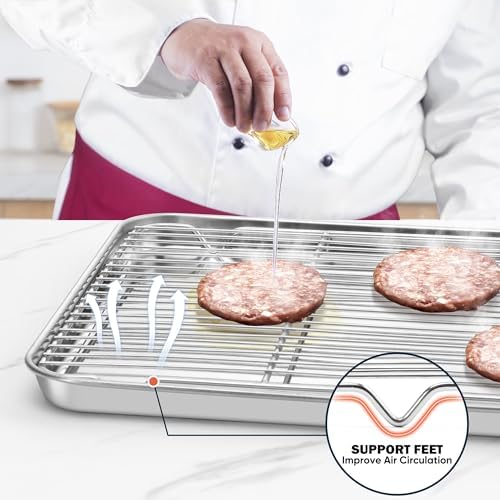 Homikit 16.6 x 11.5’’ Large Cooling Rack, 2 Pack Stainless Steel Wire Rack
