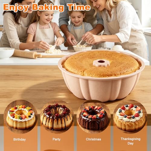 Non-Stick Rectangular Cake Pan - 10.5 Inch Baking Pan for Cakes, Brownies, and Bars - Durable Carbon Steel with Premium Coating (Pink, Round)
