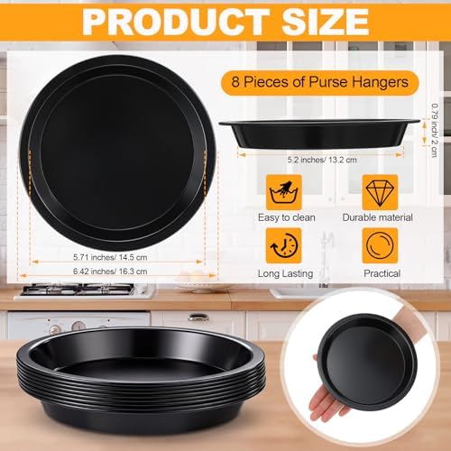 8 Pcs Pie Tins, 6 Inch Round Pans, Black