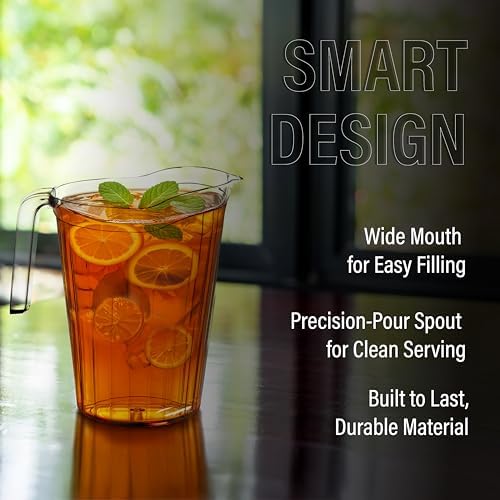 DecorRack 6 Pack 75 oz Polycarbonate Pitchers, Beverage Dispenser