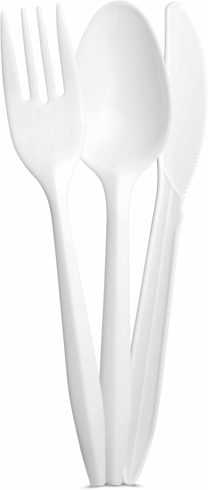 1000 Count White Silverware Set, 334 Plastic Forks, 333 Spoons, 333 Knives, Medium Weight BPA Free Disposable Plastic Cutlery Set, Bulk Combo Pack Flatware Set for Party Supplies