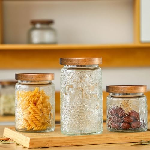 Adodeen Glass Storage Containers With Lids, Glass Jars With Lids, 32OZ