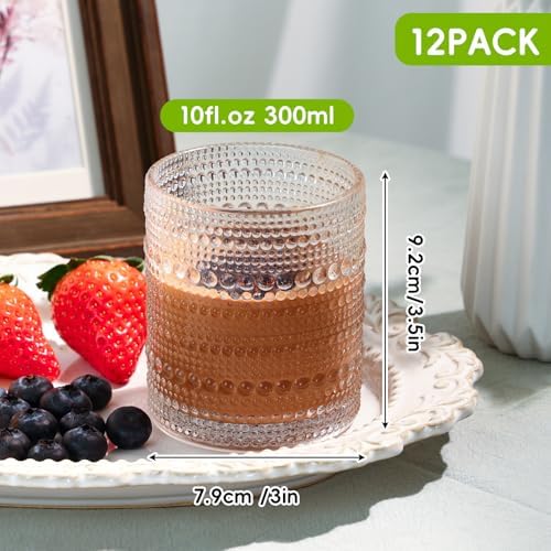 Moretoes Hobnail Drinking Glasses Set of 12