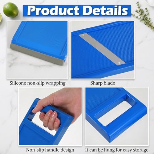 Blue Stainless Steel Mandoline Handheld Slicer for Vegetables