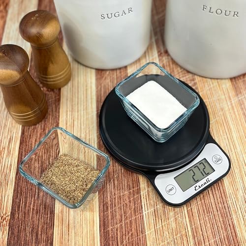 Escali Telero Digital Food Scale, High Precision Kitchen Scale for Cooking, Baking, Portion Control, Meal Prep, Weigh in Grams and Ounces, 11 lb Capacity, Black (T136)