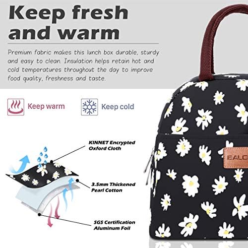 BALORAY Lunch Bag for Women Men Adult Lunch Box (Daisy), M