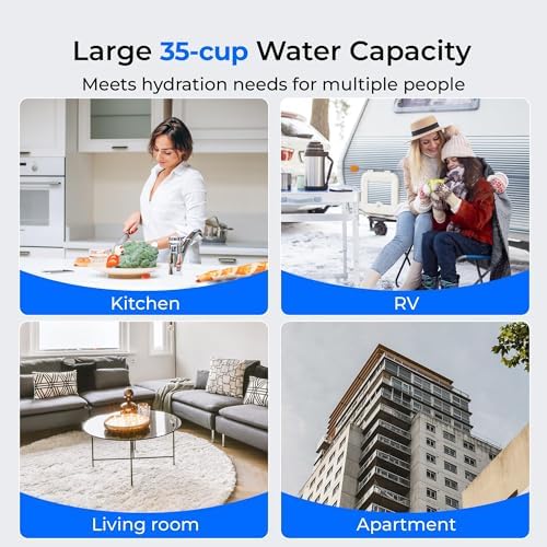 Waterdrop WFD-40W-L-A Water Filter Dispenser, Alkaline Filtration, White