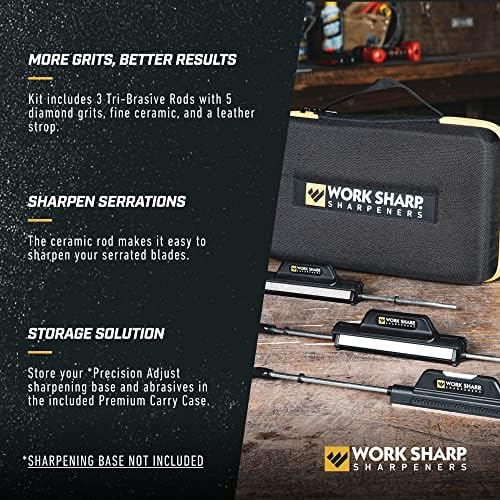 Work Sharp Upgrade Kit for WSBCHPAJ Knife Sharpener, Set of 7 Abrasives and Carrying Case