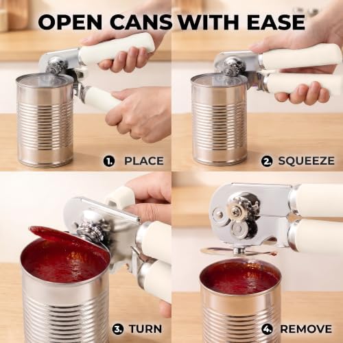 Zulay Kitchen Stainless Steel Swing Open Manual Can Opener Comfortable Grip