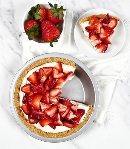 USA Pan Bare Bakeware Traditional Aluminized Steel Uncoated 9-Inch Pie Pan, Made without nonstick coating