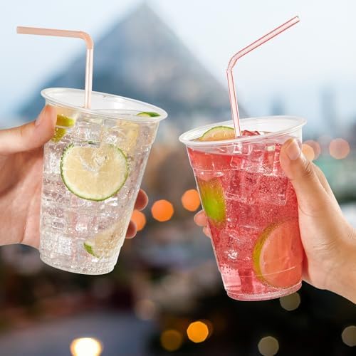 FOCUSLINE 300pack 16 oz Clear Plastic Cups Disposable, Plastic Clear Cups disposable, DrinkIng Cup for Water, Juice, Soda, Ice Coffee