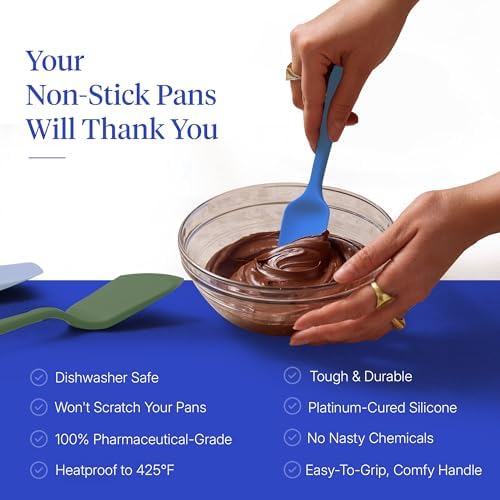 GIR: Get It Right 5 Piece Silicone Ultimate Kitchen Utensils Set - Ladle, Spatula, Flip, Spoon & Spoonula - Non-Toxic Cooking Utensils for Nonstick Cookware, Cooking and Baking - Mediterranean
