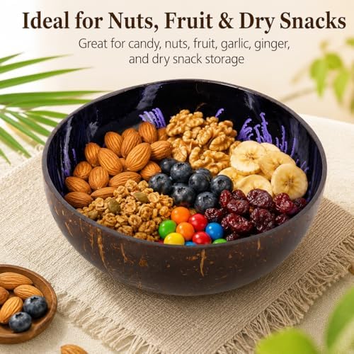 Natural Coconut Bowl Key Decorative - Candy Dish Container Entryway Table