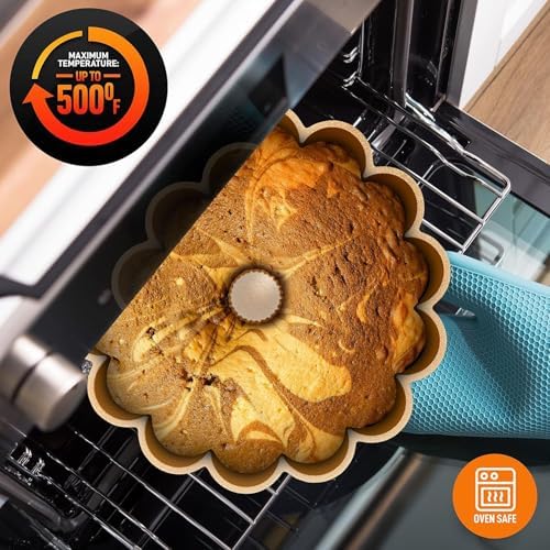 NutriChef 9 Inch Marquise Cake Pan, Thick & Heavy Cast Aluminum Bakeware Cake Mold for Cake with Fluted Easy-Release Edges for Uniform Browning & Baking, Nonstick Heat-Resistant Coating