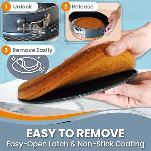 Spring Form Pan for Cheesecake, 9 Inch with Leakproof Silicone Sleeve