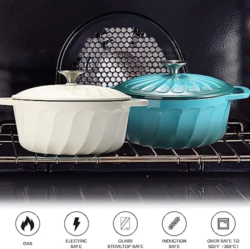 Enameled Cast Iron Dutch Oven Pot with Lid, 3 QT Small Dutch Oven