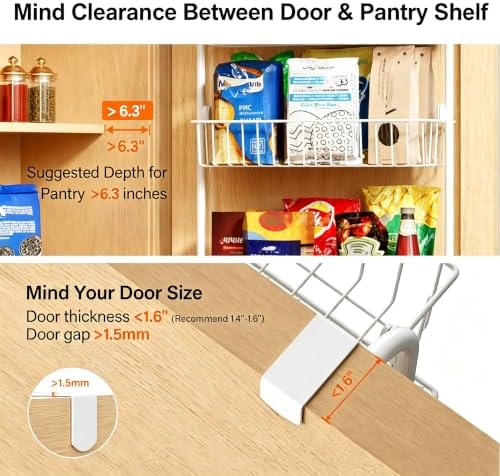 Delamu Over The Door Pantry Organizer, 8-Tier Hanging Spice Rack