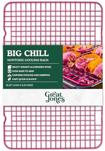 Great Jones Non Stick Wire Cooling Rack (Raspberry) – Fits Half Sheet
