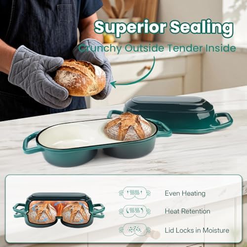 YONILL Mini Double Dutch Oven with Lid for Sourdough Bread Baking