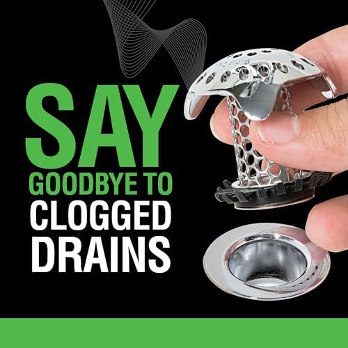 SinkShroom Ultra Revolutionary Bathroom Sink Drain Protector, Stainless Steel with Stopper