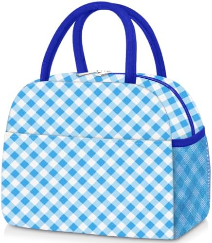 KUBYA Lunch Box for Women Adult Men, Cute Insulated Lunch Bag Women Reusable Large Lunch Boxes Tote Bag Leakproof Simple Thermal Cooler Bag for Work Office Picnic