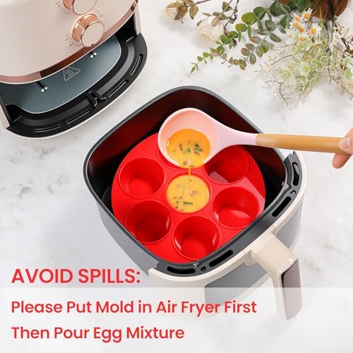 CAKETIME Silicone Muffin Pans for Air Fryer, Oven Baking Nonstick
