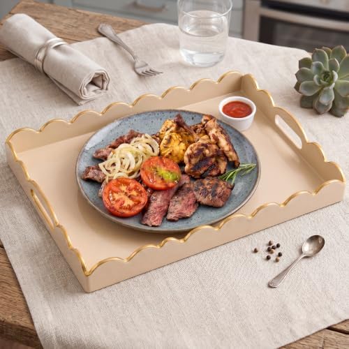 AGIOTA Coffee Table Trays for Living Room Serving Tray with Handles, Modern Large Tray for Ottoman Coffee Table